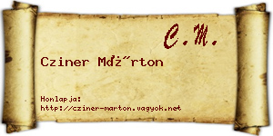 Cziner Márton névjegykártya